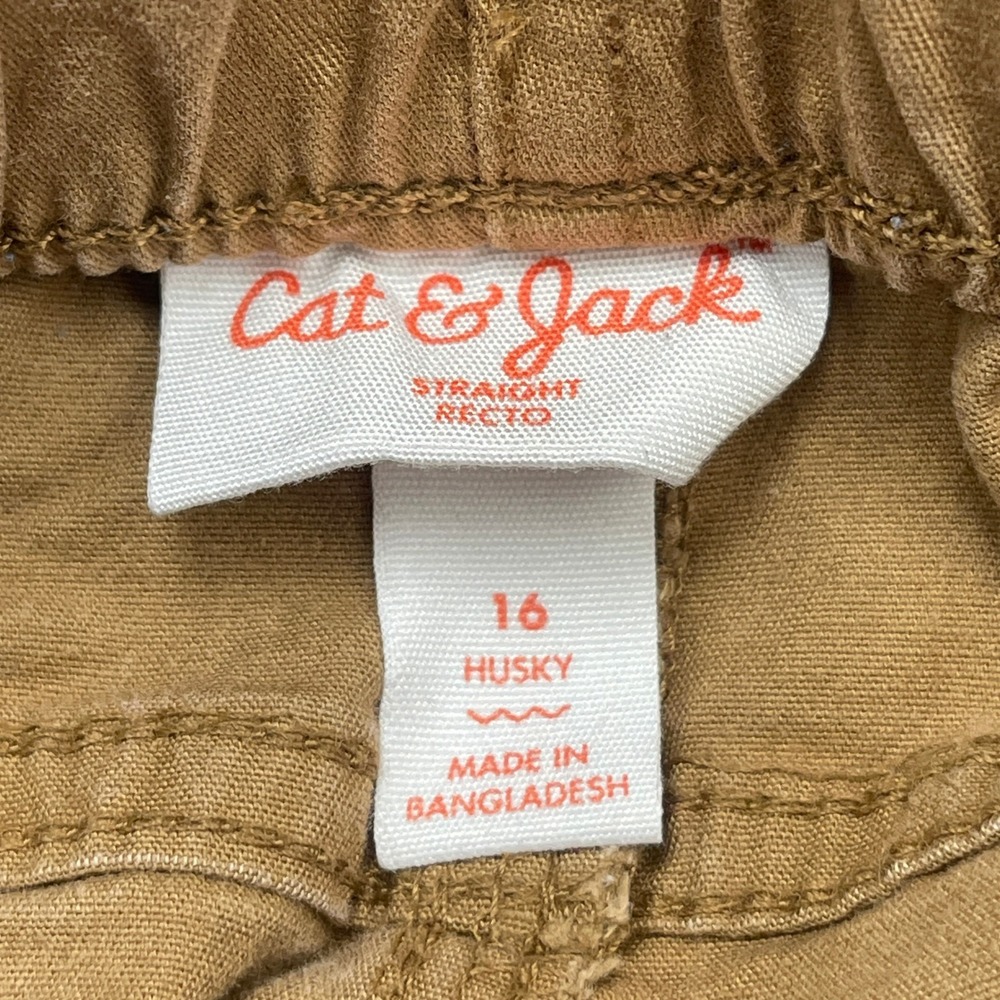 Cat & Jack Pants Boys 16 Husky Straight Brown Reinforced Knee 4 Pack Bundle EUC - Picture 2 of 15